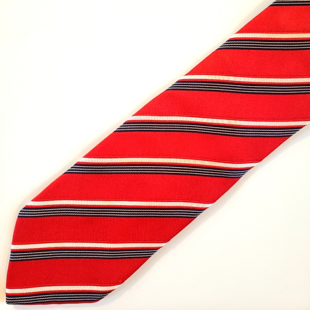 Gilberto necktie vintage red white and blue striped